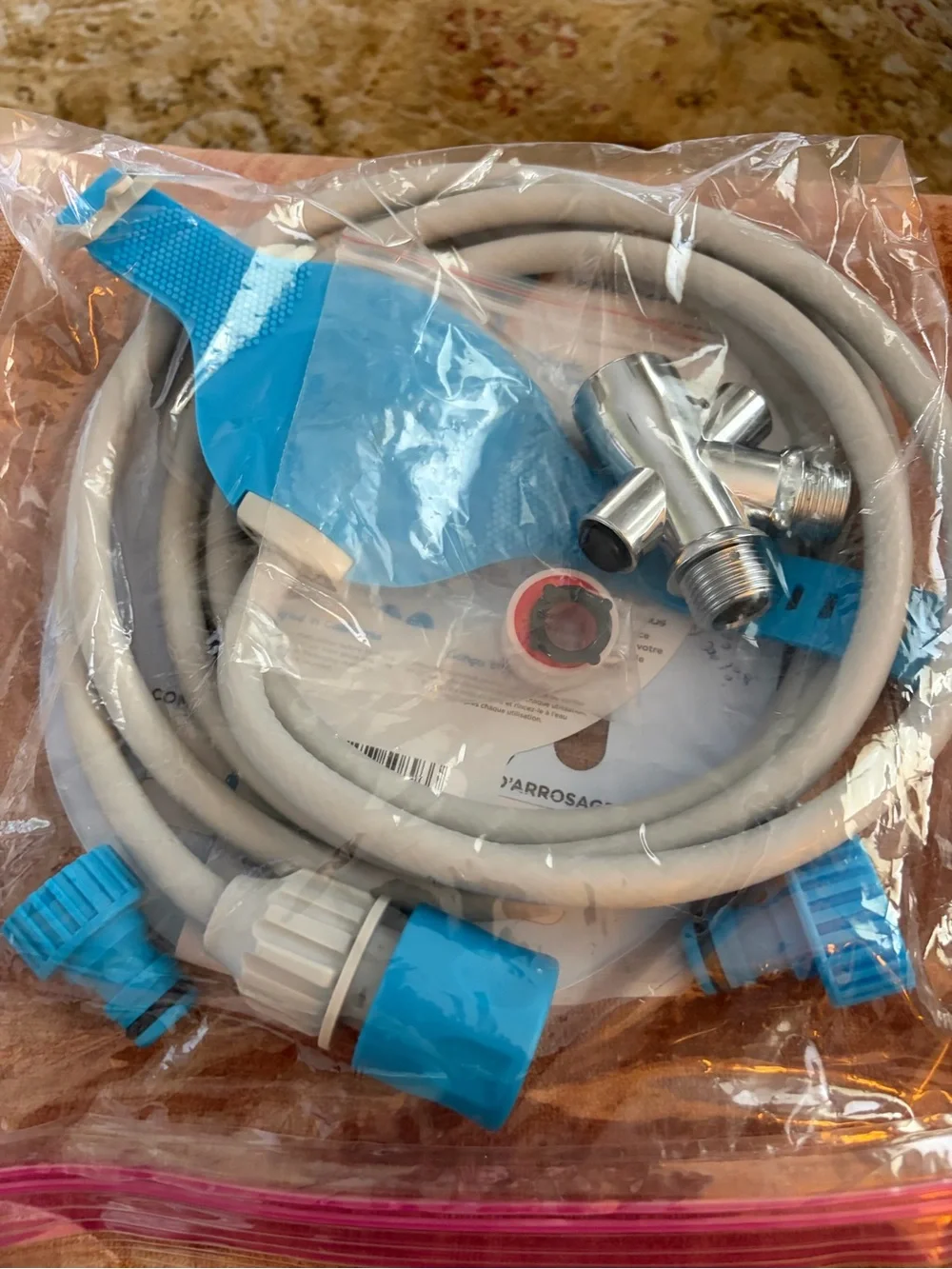 Aquapaw Aqua Blue Silicone Pet Bathing Scrubber with Hose Attachment